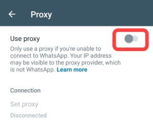 Use WhatsApp Proxy on iPhone