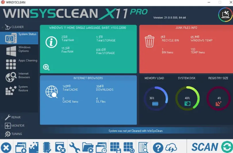 WinSysClean X11 Pro Free License Key